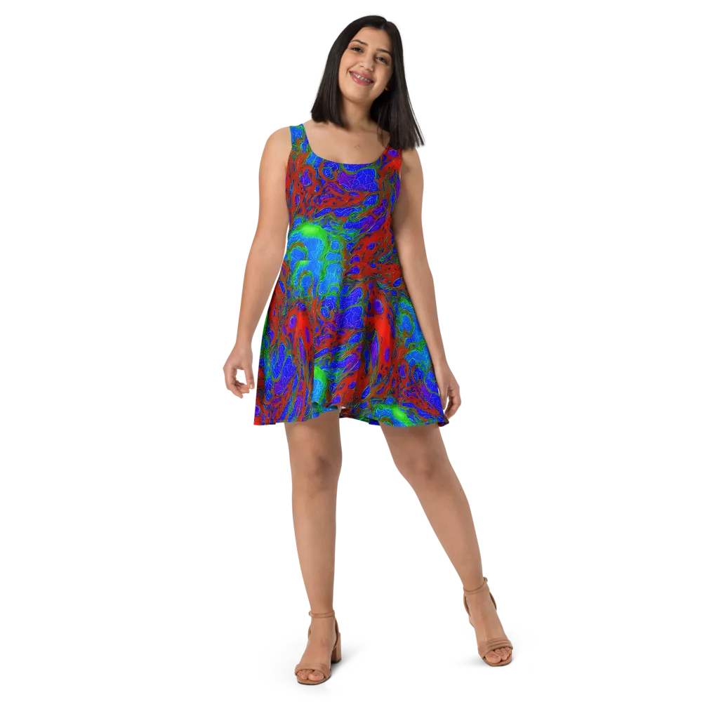 Cosmic Magma on Skater Dress — Front