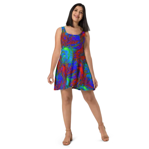 Cosmic Magma on a Skater Dress