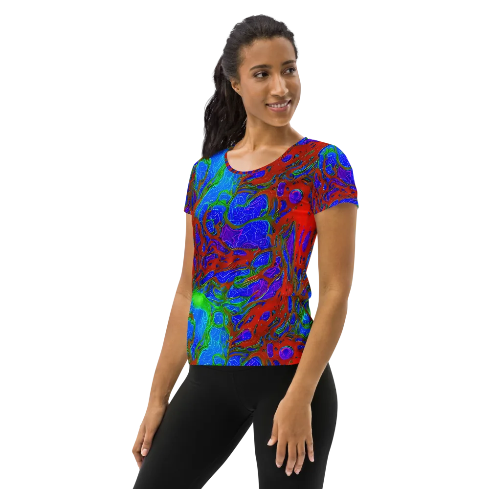 Cosmic Magma on Women's Athletic T-Shirt — Left