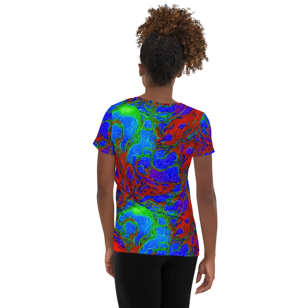 Cosmic Magma on Women's Athletic T-Shirt — Back