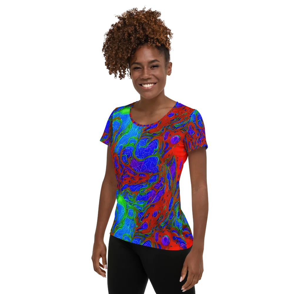 Cosmic Magma on Women's Athletic T-Shirt — Left