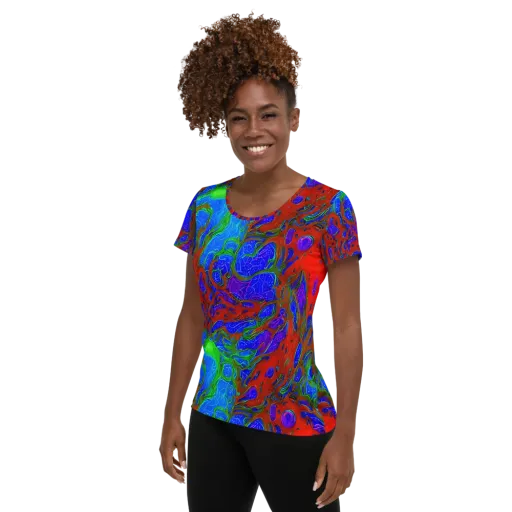 Cosmic Magma on a Women's Athletic T-Shirt