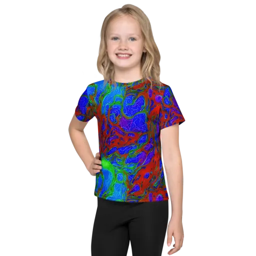Cosmic Magma on a Kids Crew Neck T-Shirt