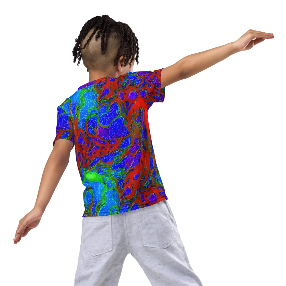 Cosmic Magma on Kids Crew Neck T-Shirt — Back