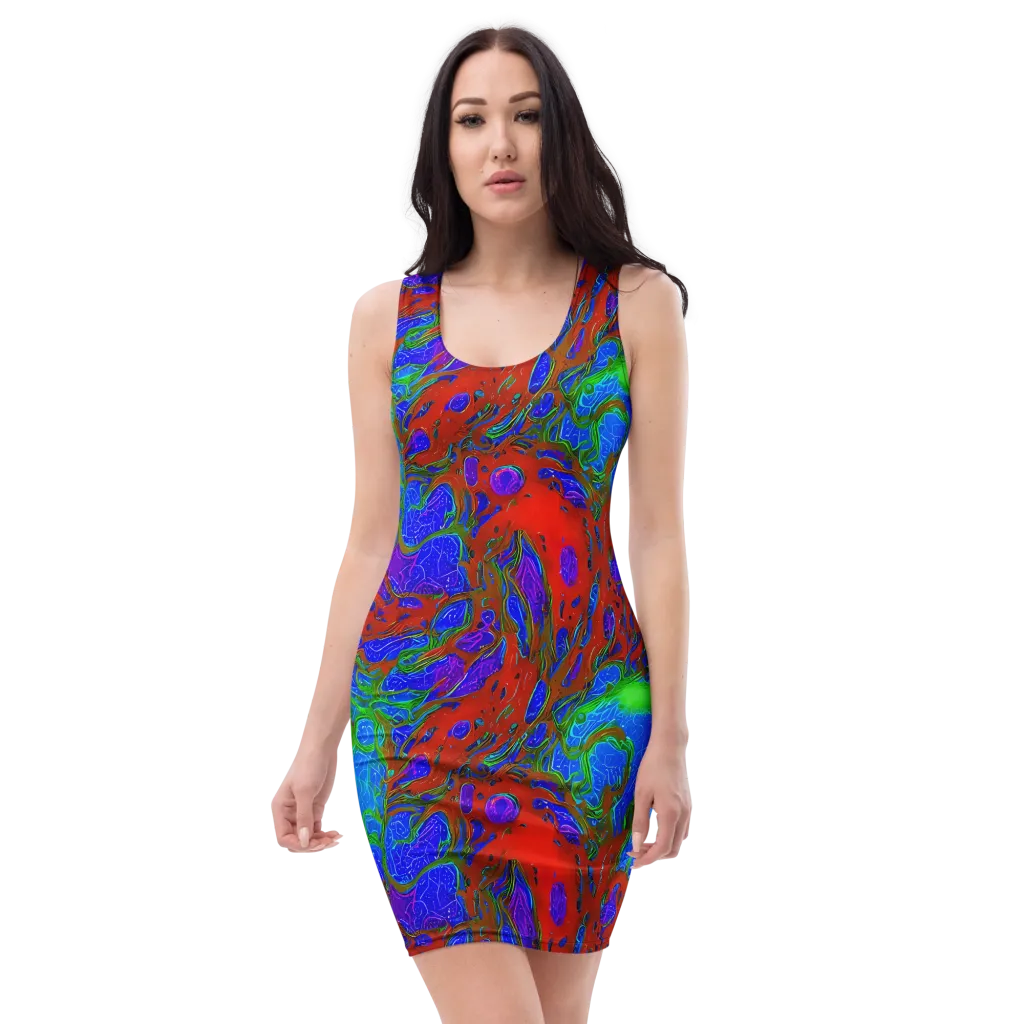 Cosmic Magma on Bodycon Dress — Front