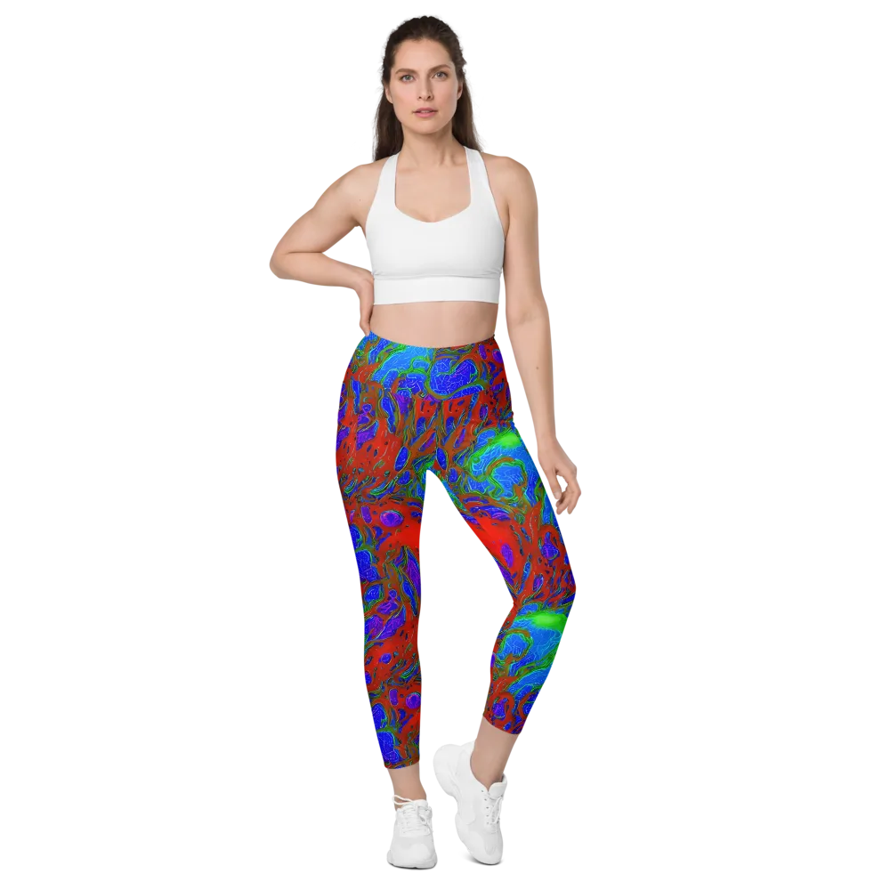Cosmic Magma on Leggings with Pockets — Front