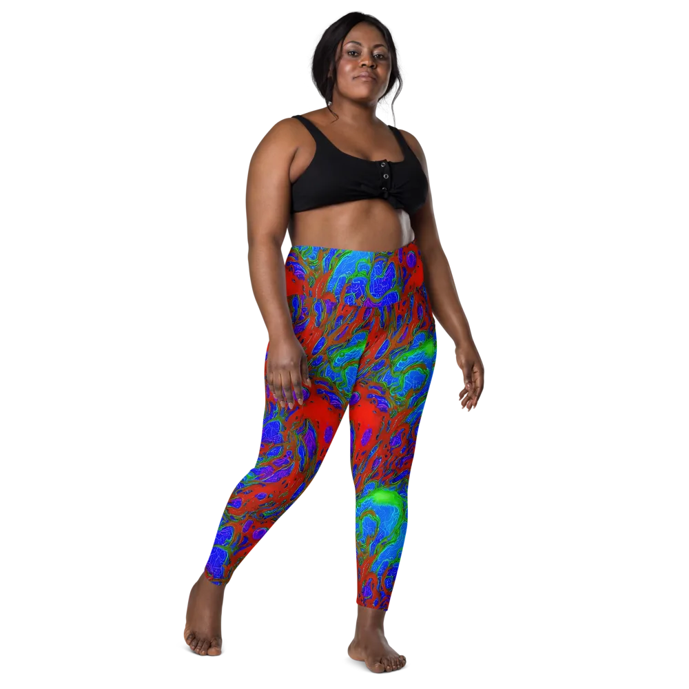 Cosmic Magma on Leggings with Pockets — Front