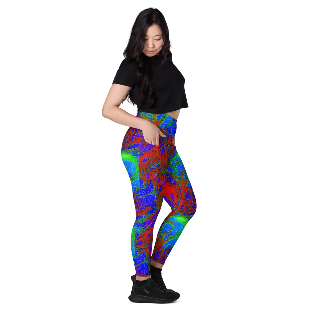Cosmic Magma on Leggings with Pockets — Right