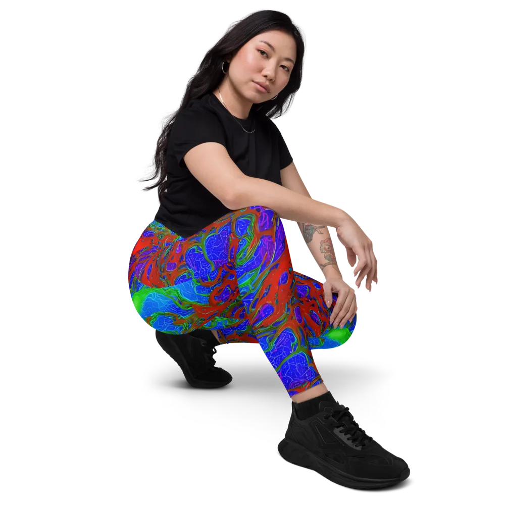 Cosmic Magma on Leggings with Pockets — Right Front