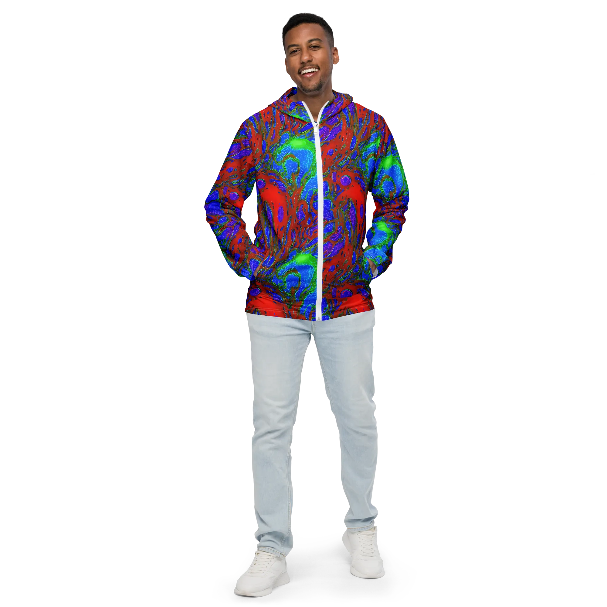 Cosmic Magma on Men's Windbreaker — Front