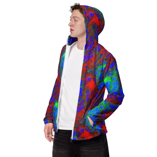 Cosmic Magma on a Men's Windbreaker