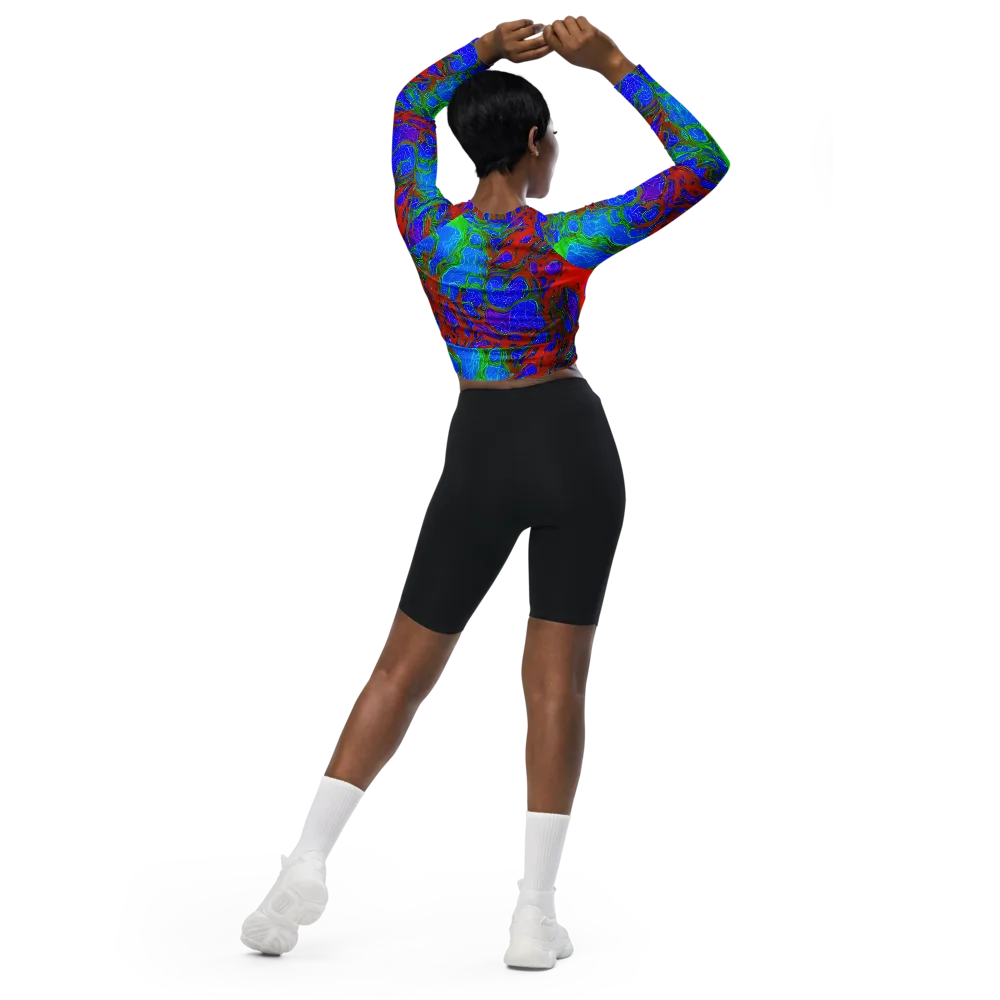 Cosmic Magma on Long Sleeve Crop Top — Back