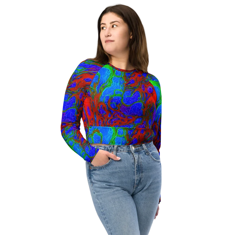 Cosmic Magma on Long Sleeve Crop Top — Front
