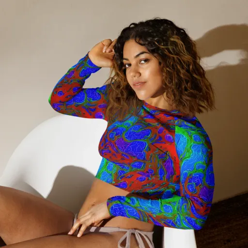 Cosmic Magma on a Long Sleeve Crop Top