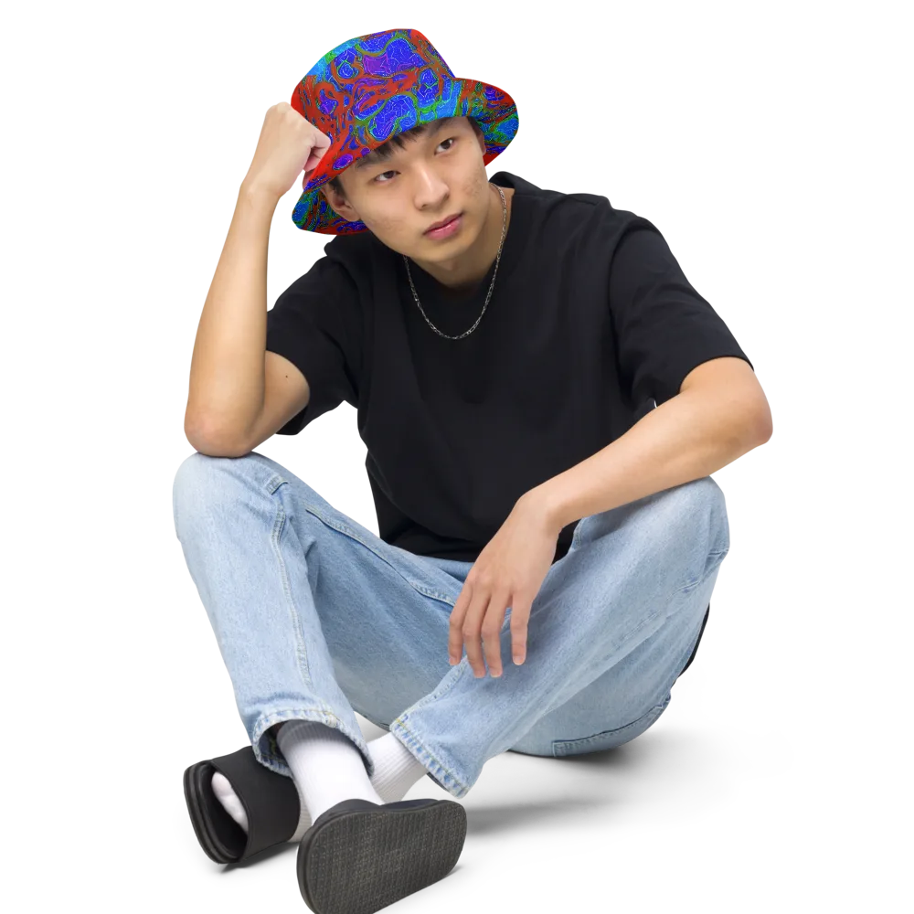 Cosmic Magma on Reversible Bucket Hat — Front 2 Inside