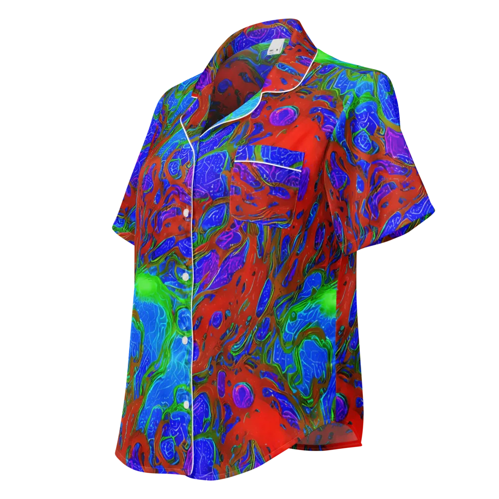 Cosmic Magma on Women's Short Sleeve Pajama Top — Left Front