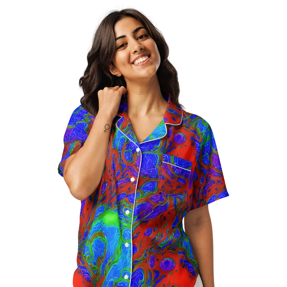 Cosmic Magma on Women's Short Sleeve Pajama Top — Front