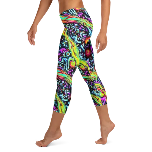 Prismatic Nightfall on a Capri Leggings