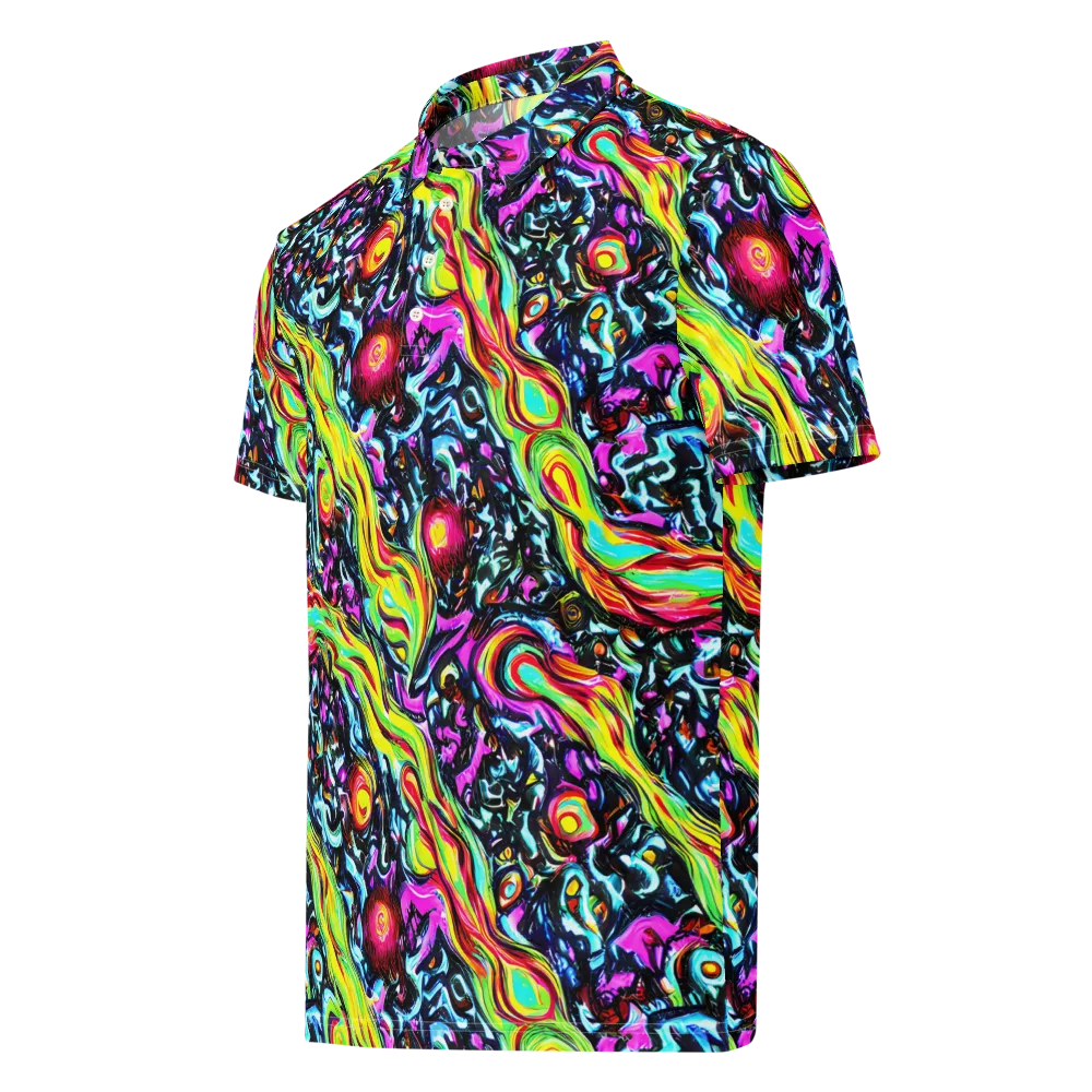 Prismatic Nightfall on Men's Slim Fit Polo Shirt — Left Front