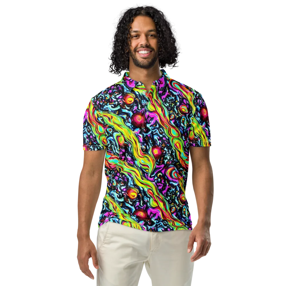 Prismatic Nightfall on Men's Slim Fit Polo Shirt — Front
