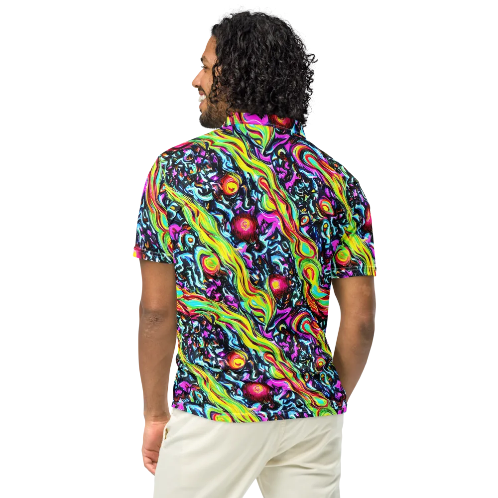 Prismatic Nightfall on Men's Slim Fit Polo Shirt — Back