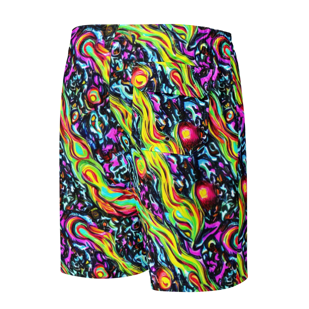 Prismatic Nightfall on Men's Board Shorts — Back