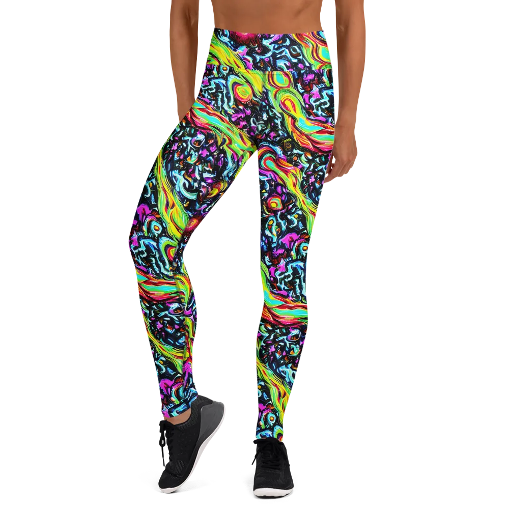 Prismatic Nightfall on Yoga Leggings — Front