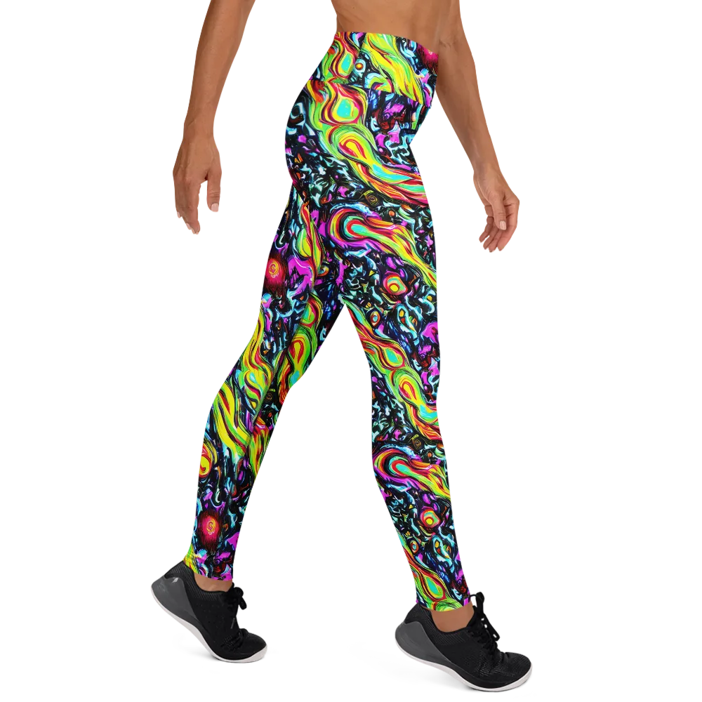 Prismatic Nightfall on Yoga Leggings — Right