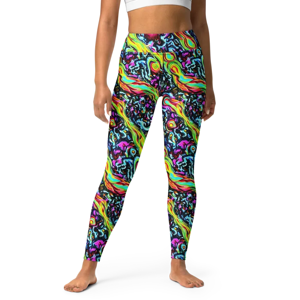Prismatic Nightfall on Yoga Leggings — Front