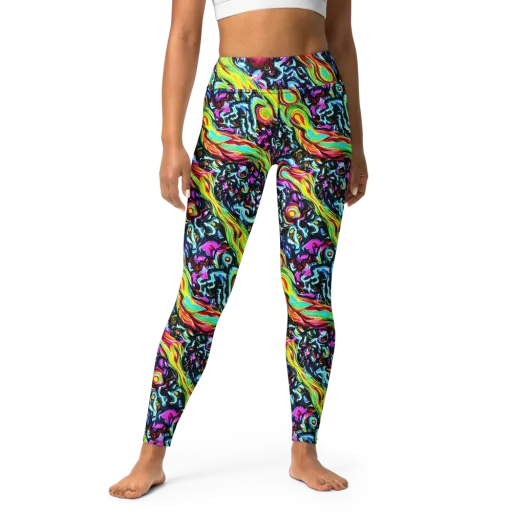 Prismatic Nightfall on a Yoga Leggings