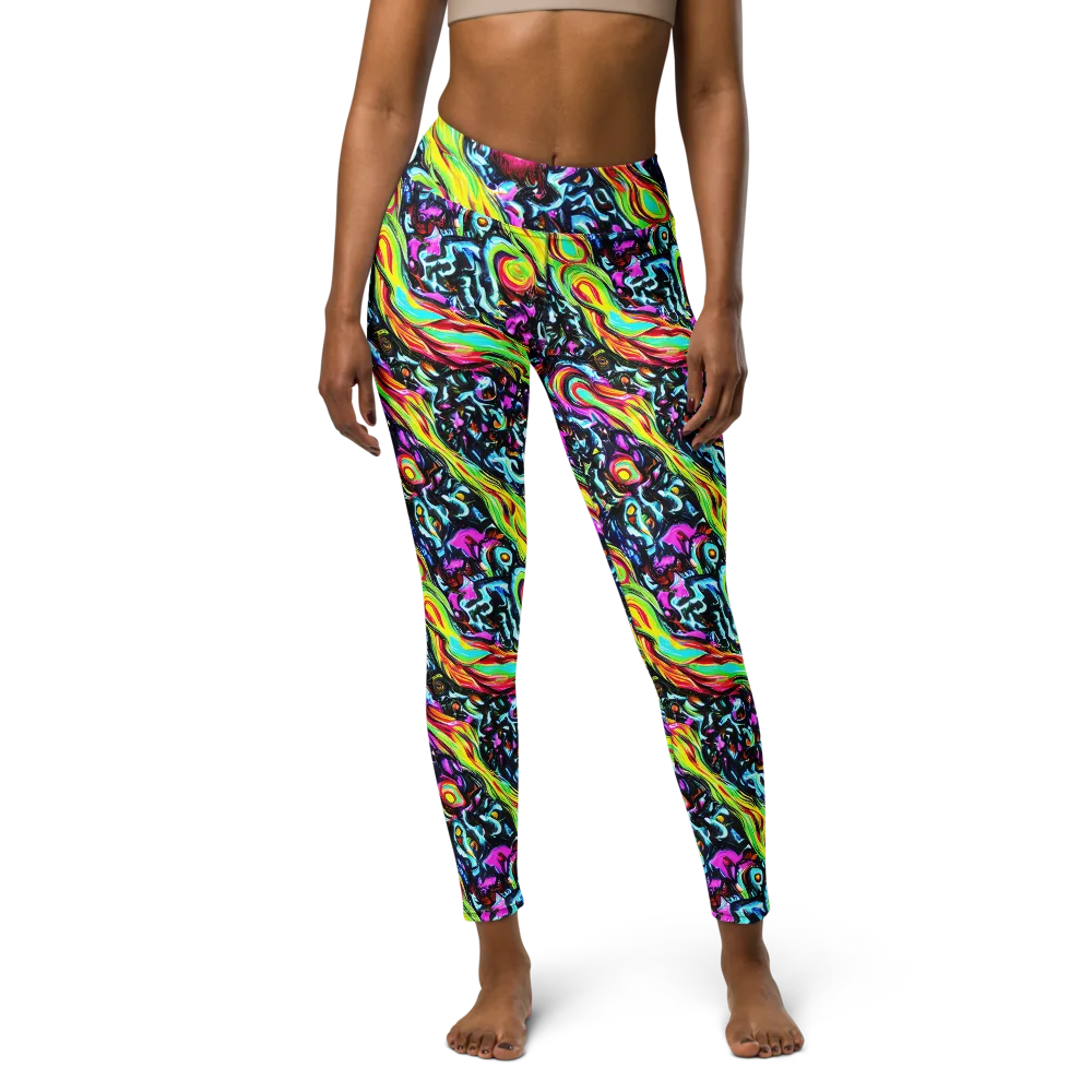 Prismatic Nightfall on Yoga Leggings — Front
