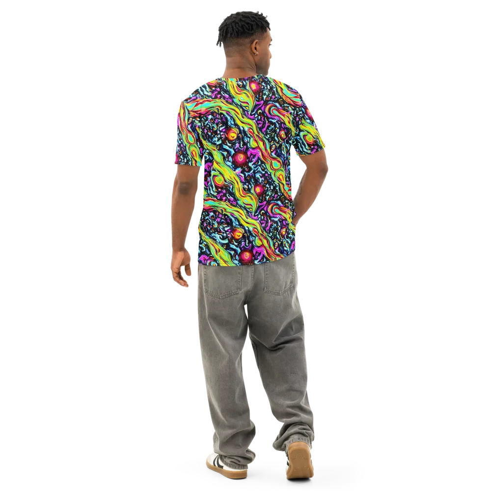 Prismatic Nightfall on Men's Cotton Crew Neck T-Shirt — Back