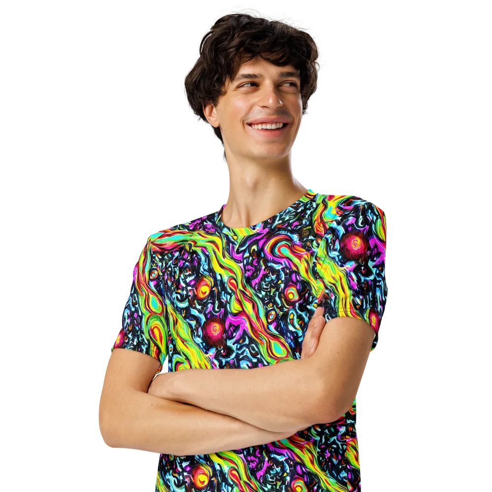 Prismatic Nightfall on Men's Crew Neck T-Shirt — Left Front