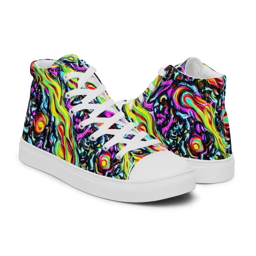 Prismatic Nightfall on a Men's High Top Canvas Shoes