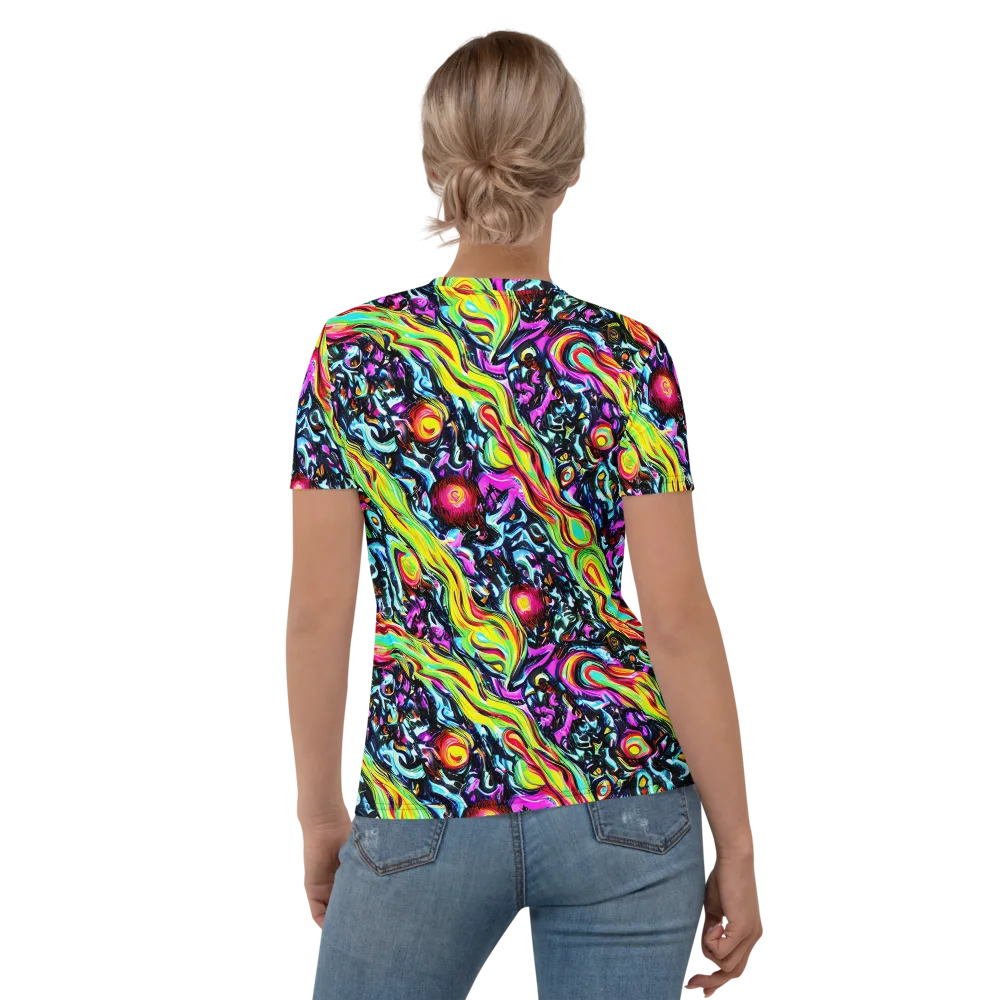Prismatic Nightfall on Women's Crew Neck T-Shirt — Back