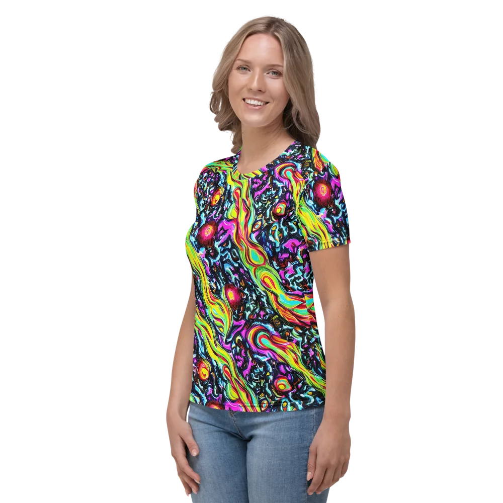 Prismatic Nightfall on Women's Crew Neck T-Shirt — Left