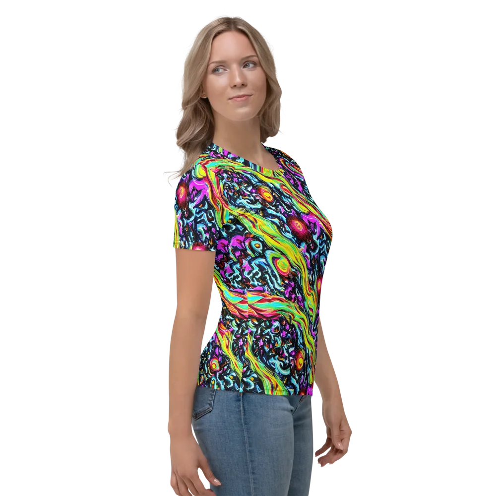 Prismatic Nightfall on Women's Crew Neck T-Shirt — Right