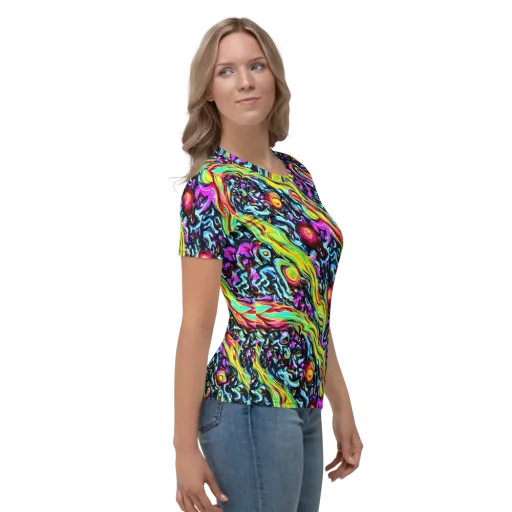Prismatic Nightfall on a Women's Crew Neck T-Shirt