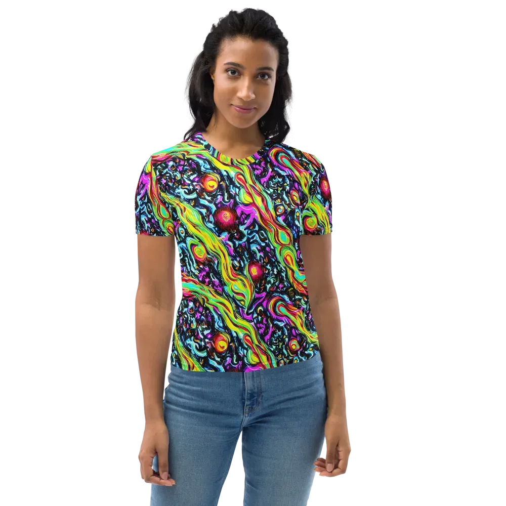 Prismatic Nightfall on Women's Crew Neck T-Shirt — Front