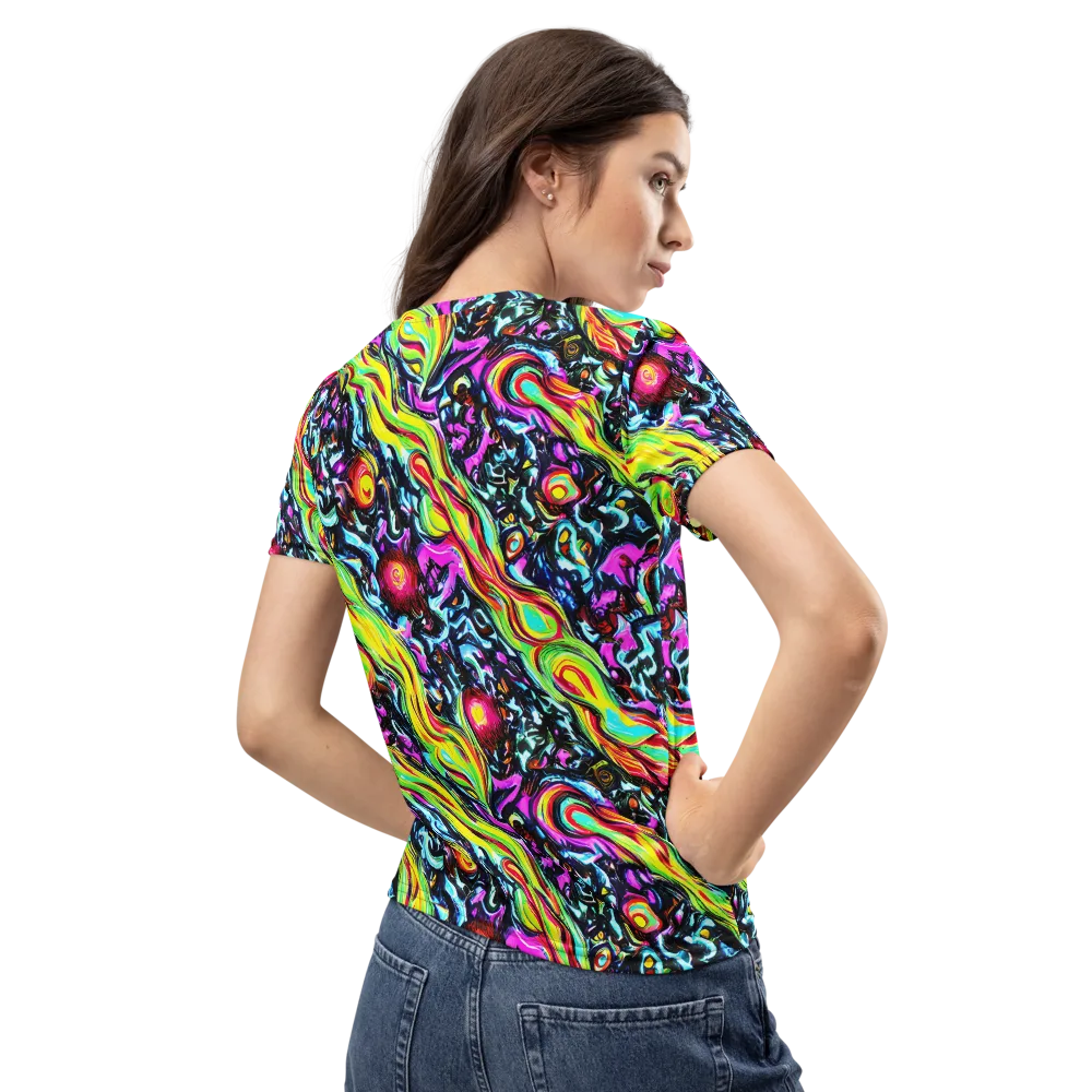Prismatic Nightfall on Women's Crew Neck T-Shirt — Back