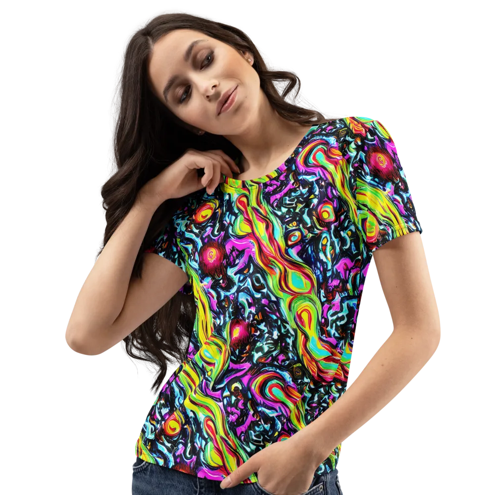 Prismatic Nightfall on Women's Crew Neck T-Shirt — Left Front