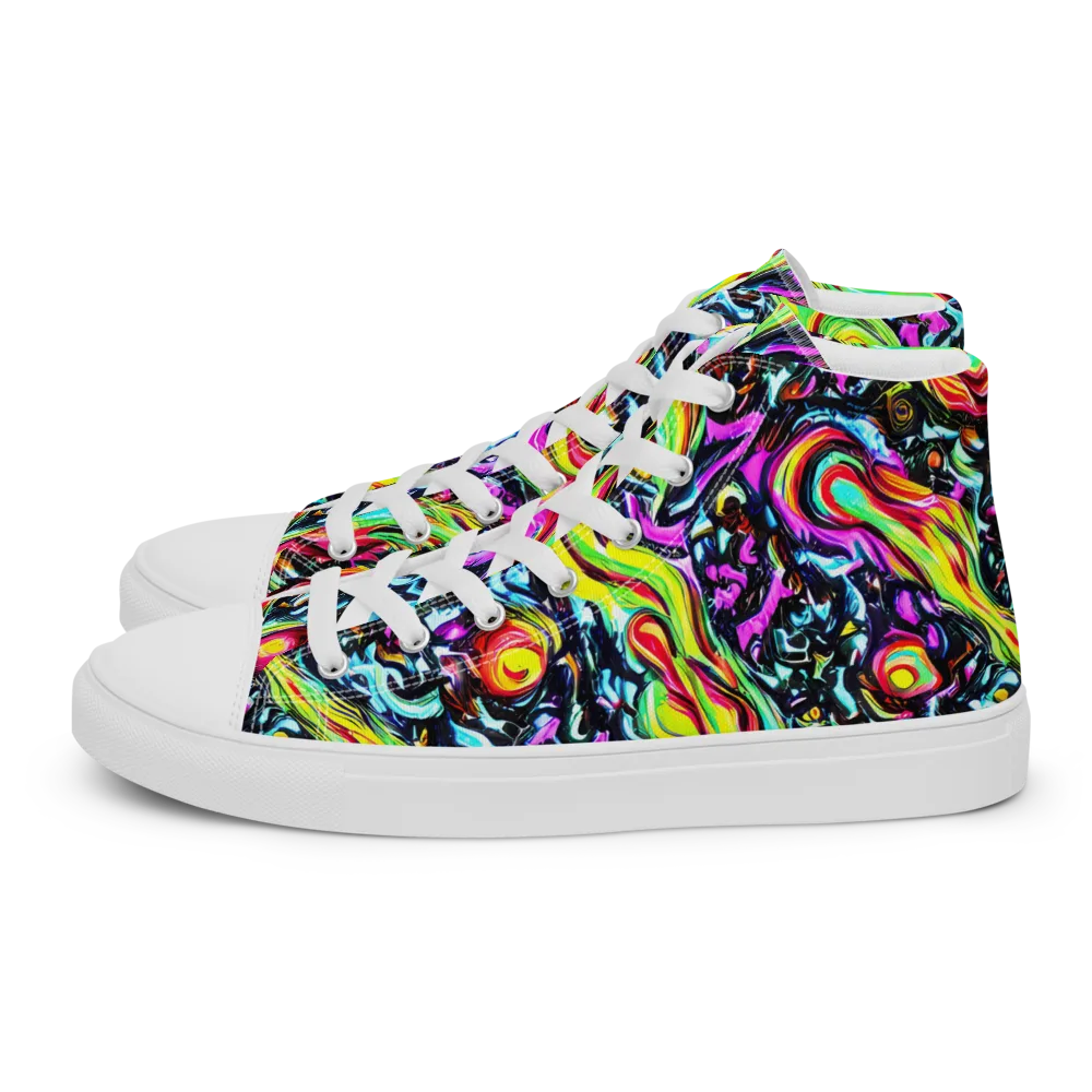Prismatic Nightfall on Women's High Top Canvas Shoes — Left