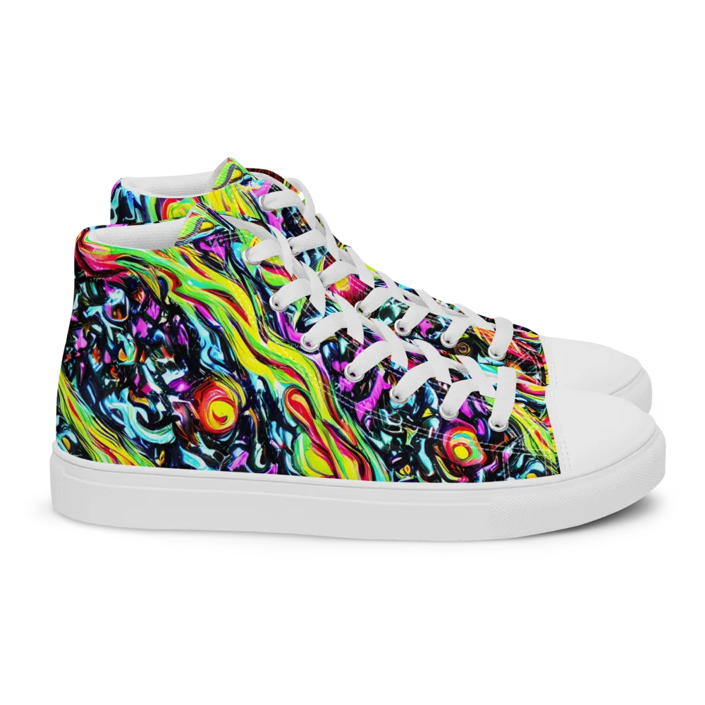 Prismatic Nightfall on Women's High Top Canvas Shoes — Right