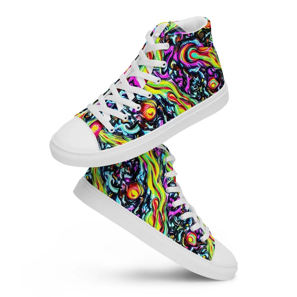 Prismatic Nightfall on Women's High Top Canvas Shoes — Front