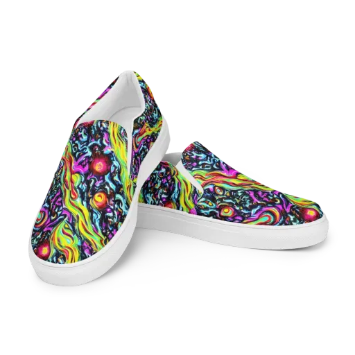 Prismatic Nightfall on a Men's Slip-On Canvas Shoes