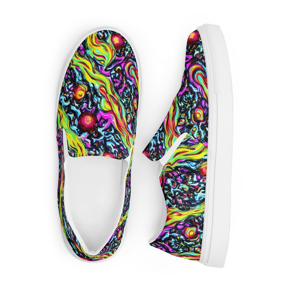 Prismatic Nightfall on Men's Slip-On Canvas Shoes — Front