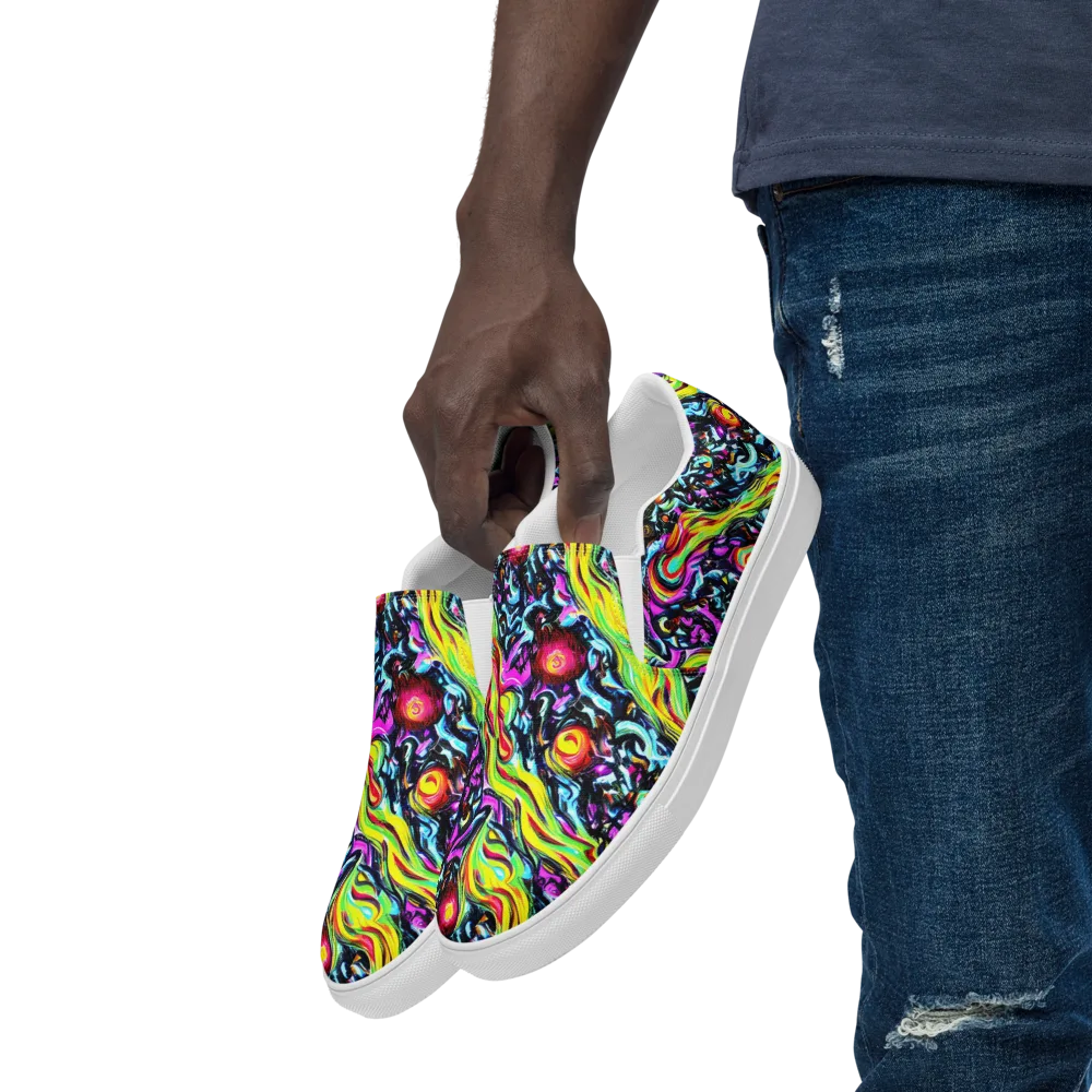 Prismatic Nightfall on Men's Slip-On Canvas Shoes — Left Front