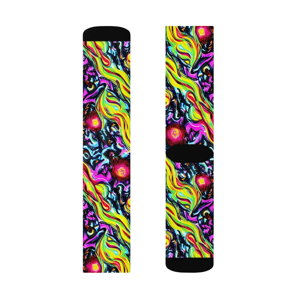 Prismatic Nightfall on Socks — Right Sock
