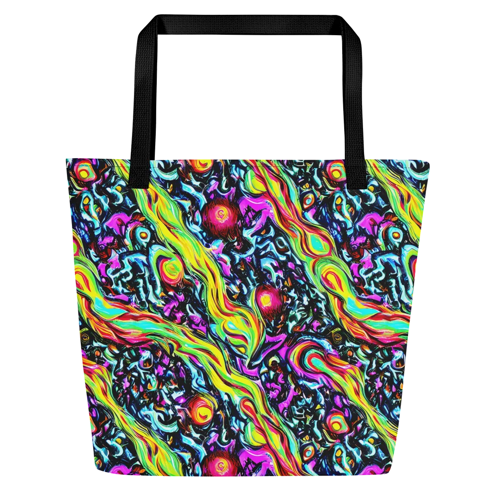 Prismatic Nightfall on Large Tote Bag W/ Pocket — Front