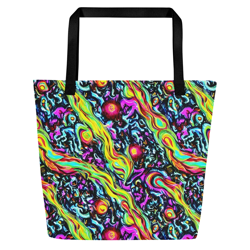 Prismatic Nightfall on Large Tote Bag W/ Pocket — Front